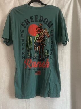 Freedom Ranch Green Western Graphic Tee - Men's Short Sleeve